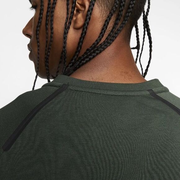 NWT Nike Tech Pack Quilted Crew Winter Sweatshirt Green - Picture 4 of 5